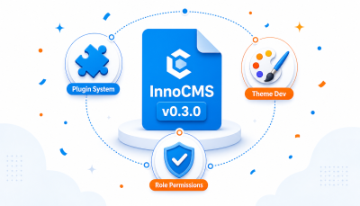 InnoCMS v0.3.0 发布：插件机制完善、主题工具链、自动角色权限